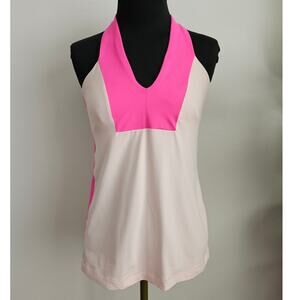 EUC lululemon Women's Yoga Built-In Bra Parfait Pink Open Soul Tank  8